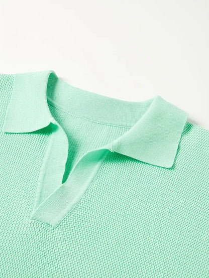 Men’s Solid Knit Short-Sleeve Shirt