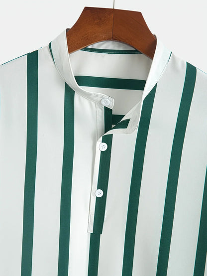 Men's Summer Striped Shirt & Shorts Set